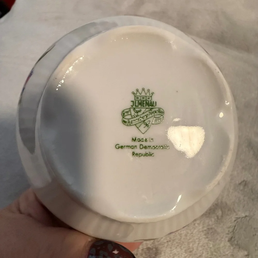 Vintage JLMENAU Floral Porcelain‎ Bowl GDR Germany 5